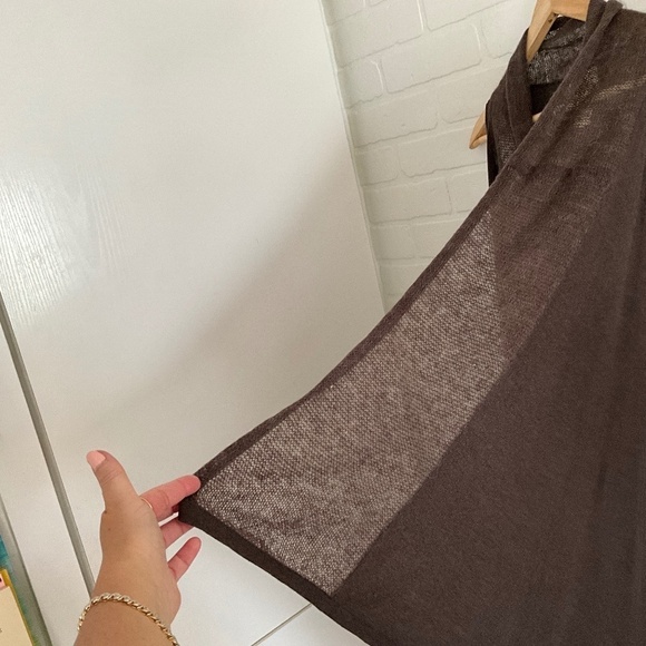 Anthropologie x Shae Knit Sweater vest Open Cardigan Brown Silk Cashmere Sz XS - Picture 8 of 12